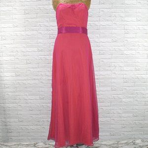 MORI LEE Dress Prom Strapless Bridesmaid Formal Embroidered Beaded Pink Size 13